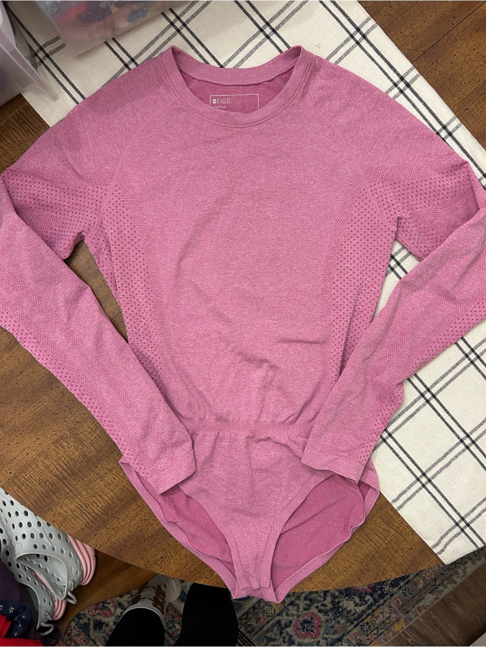 Figs Salta Seamless Performance Bodysuit Long-sleeve Women’s Medium Pink
